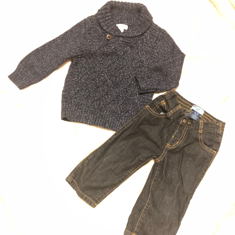 Boys 18 mo Old Navy jeans & Cat & Jack sweater
